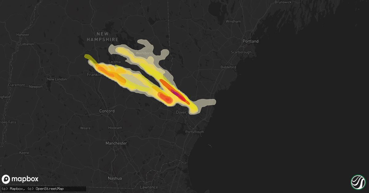 Hail map in Berwick, ME on July 19, 2015