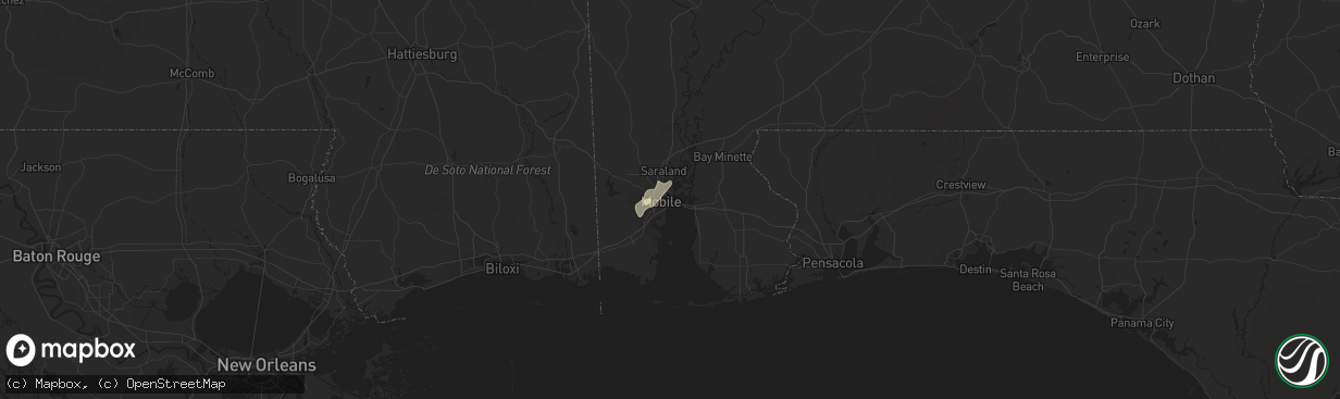 Hail map in Mobile, AL on July 19, 2015