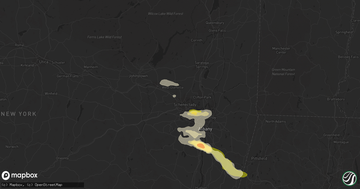 Hail map in Schenectady, NY on July 19, 2015