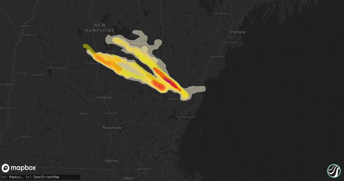 Hail map in Somersworth, NH on July 19, 2015