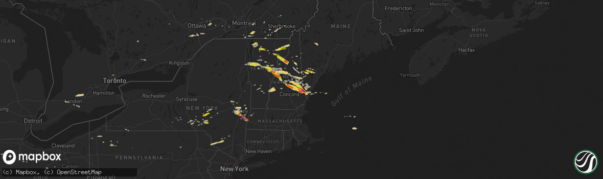 Hail map on July 19, 2015