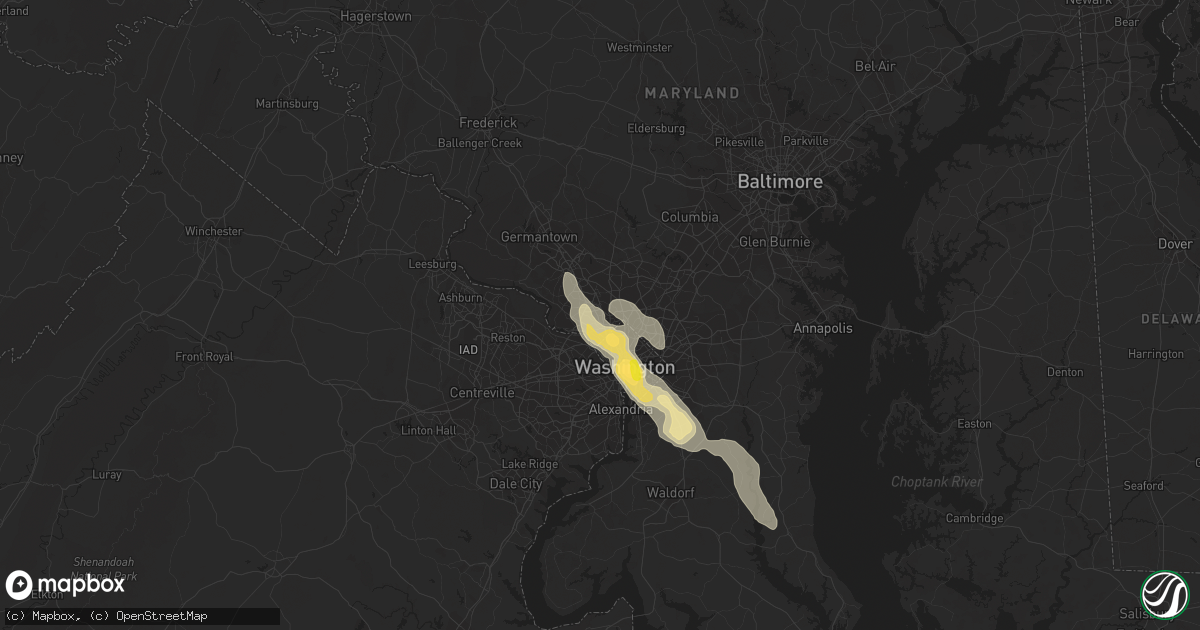 Hail map in Bethesda, MD on July 19, 2016