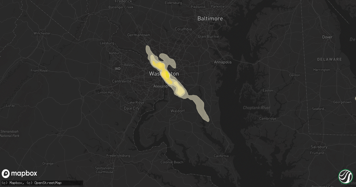 Hail map in Clinton, MD on July 19, 2016