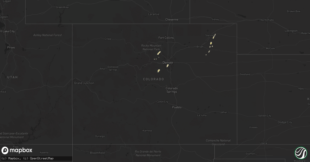 Hail map in Colorado on July 19, 2016