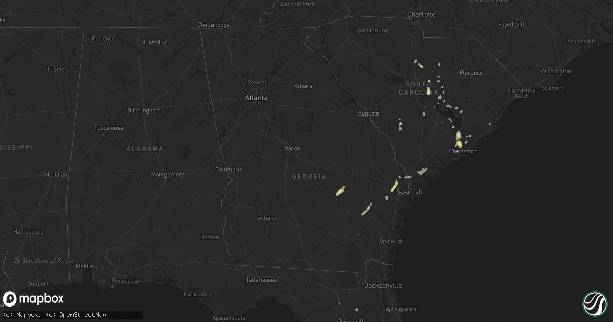 Hail map in Georgia on July 19, 2017