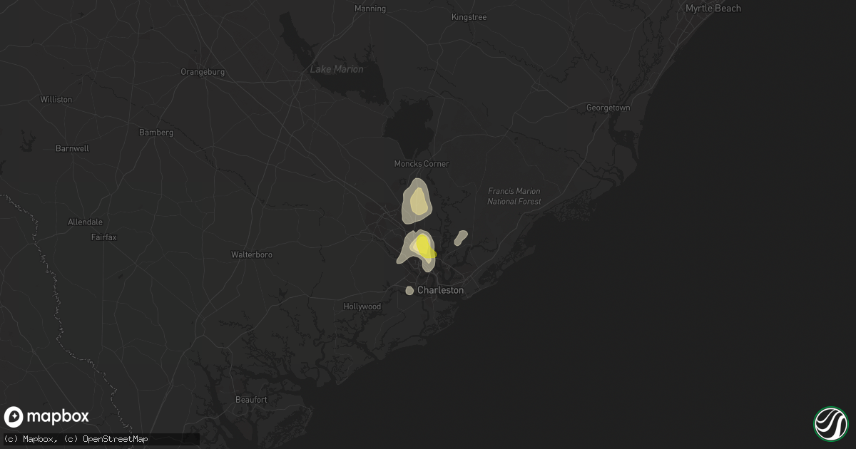 Hail map in Goose Creek, SC on July 19, 2017