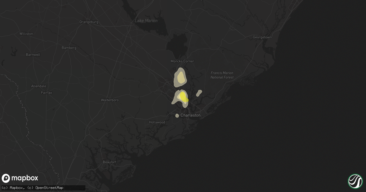Hail map in Hanahan, SC on July 19, 2017