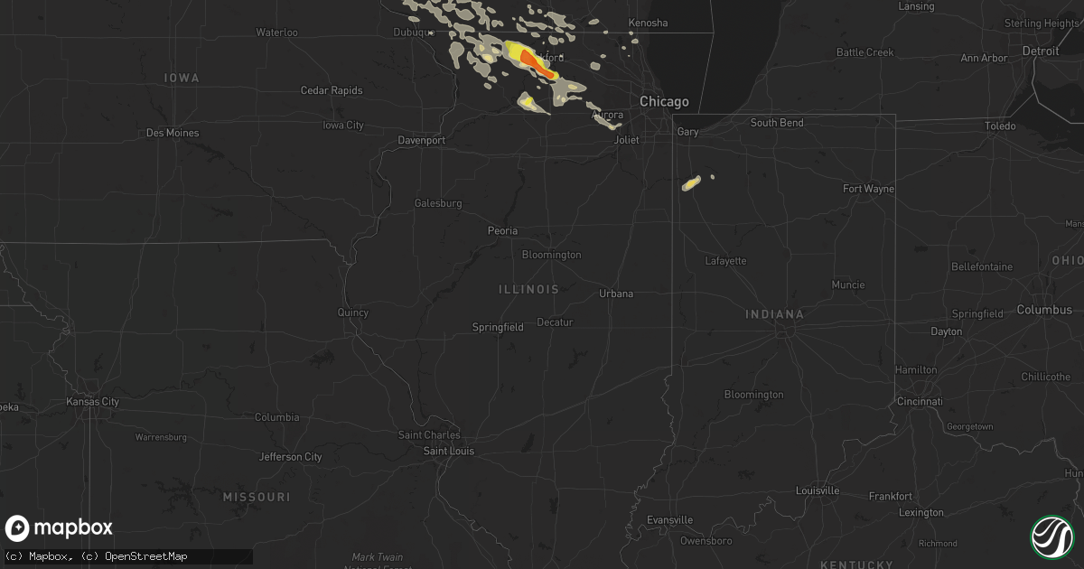 Hail map in Illinois on July 19, 2017