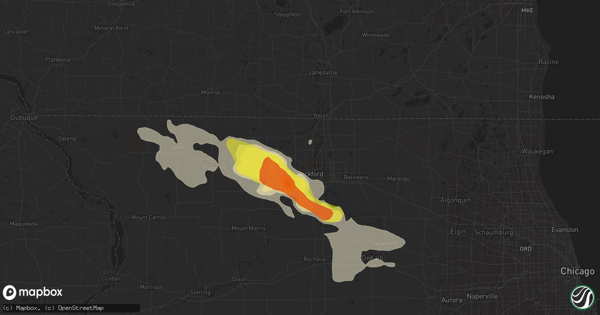 Hail map in Rockford, IL on July 19, 2017