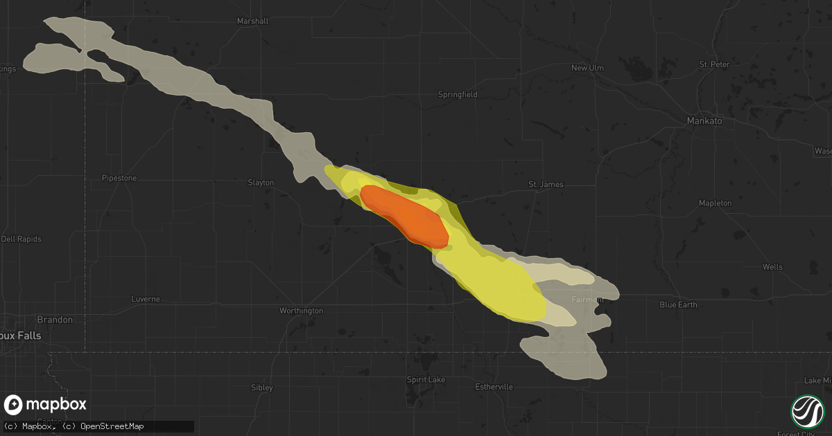 Hail map in Windom, MN on July 19, 2017