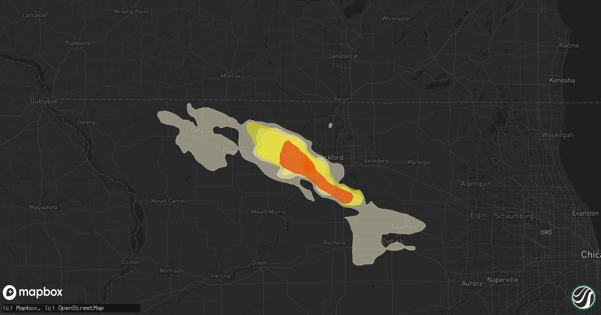 Hail map in Winnebago, IL on July 19, 2017