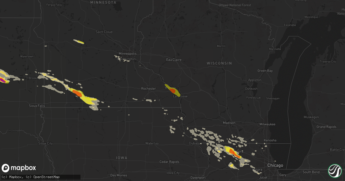 Hail map on July 19, 2017