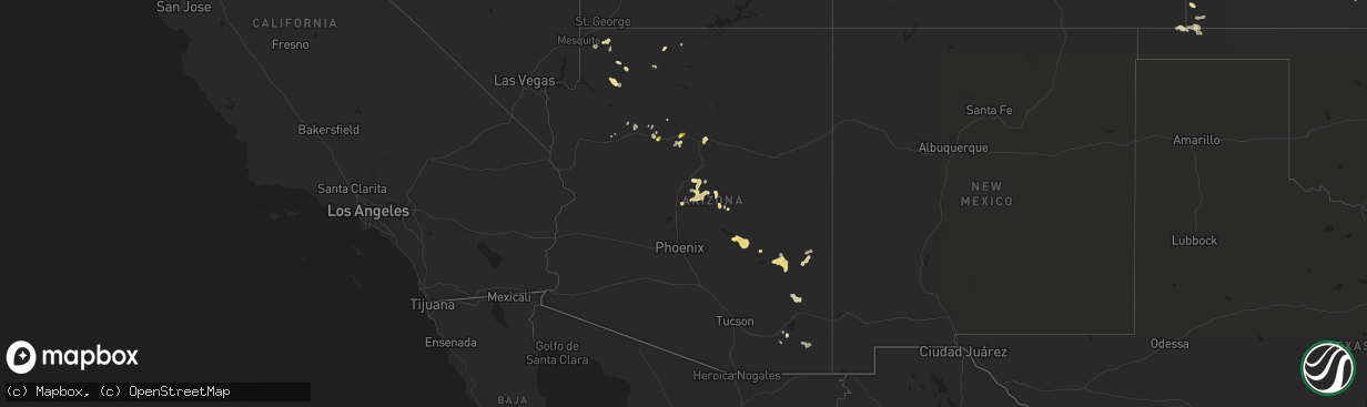 Hail map in Arizona on July 19, 2018