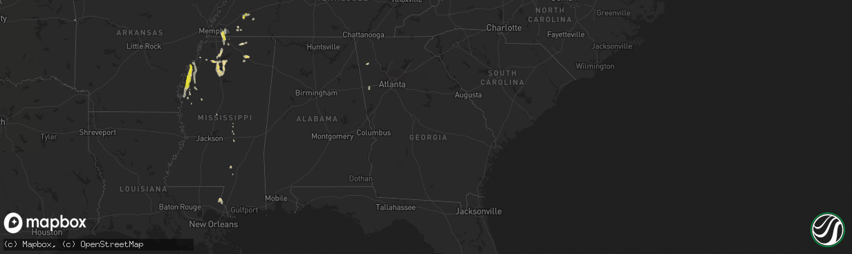 Hail map in Georgia on July 19, 2018