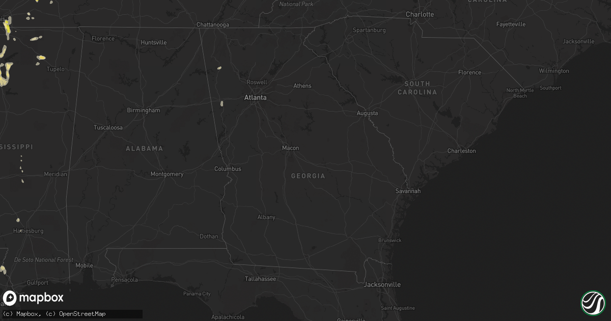 Hail map in Georgia on July 19, 2018