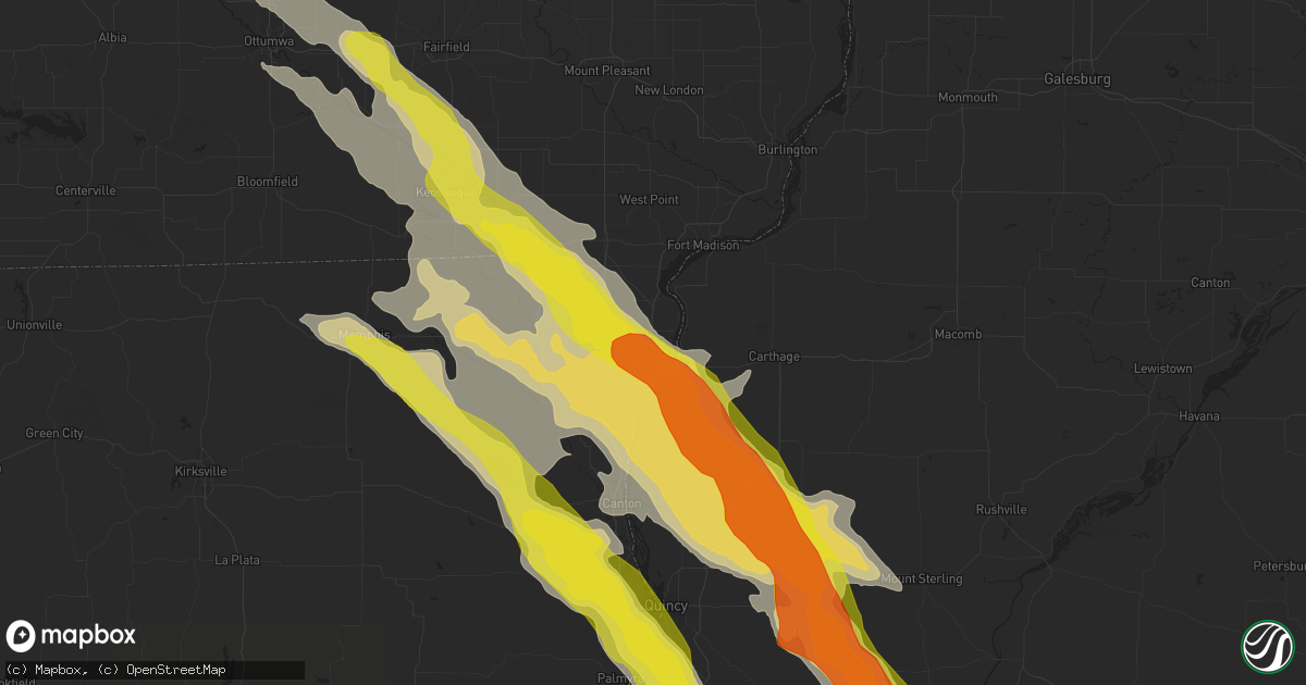 Hail map in Keokuk, IA on July 19, 2018