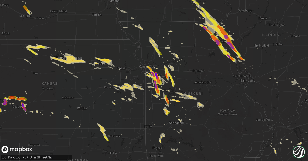 Hail map on July 19, 2018