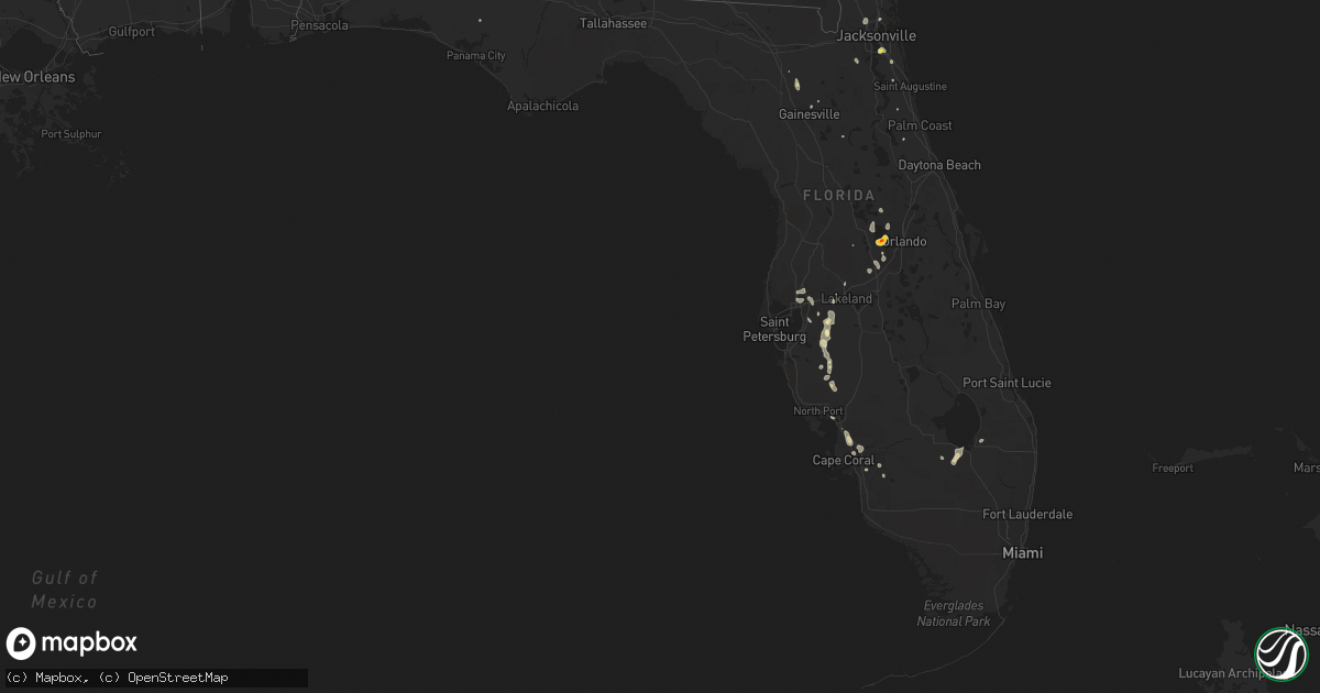 Hail map in Florida on July 19, 2019