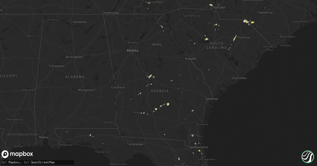 Hail map in Georgia on July 19, 2019