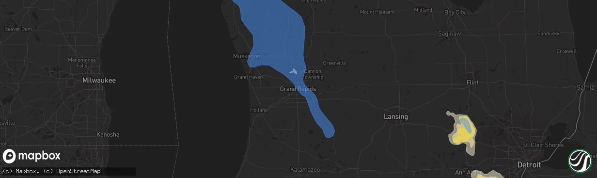 Hail map in Grand Rapids, MI on July 19, 2019