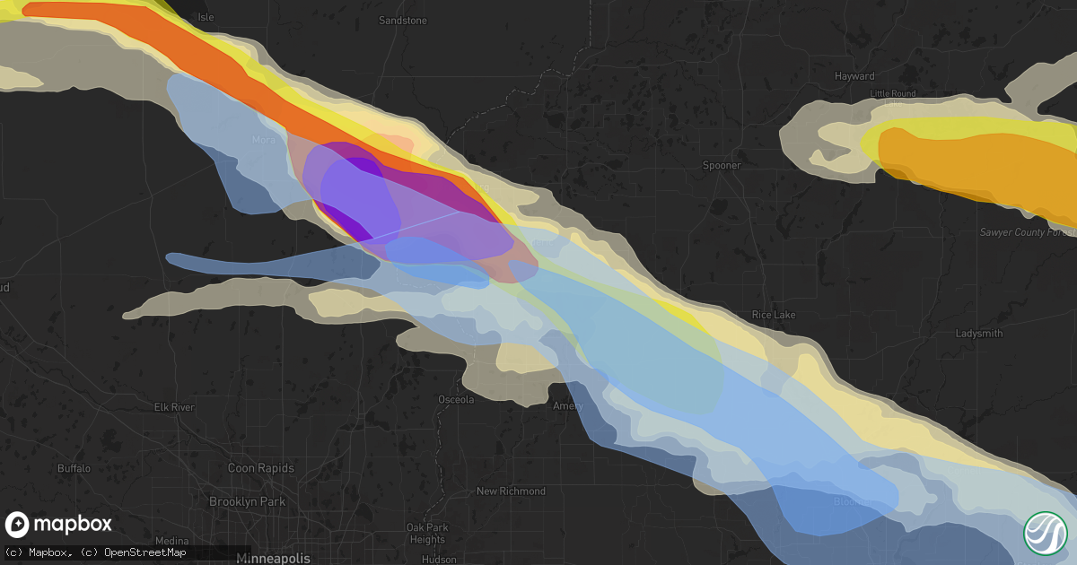 Hail map in Luck, WI on July 19, 2019