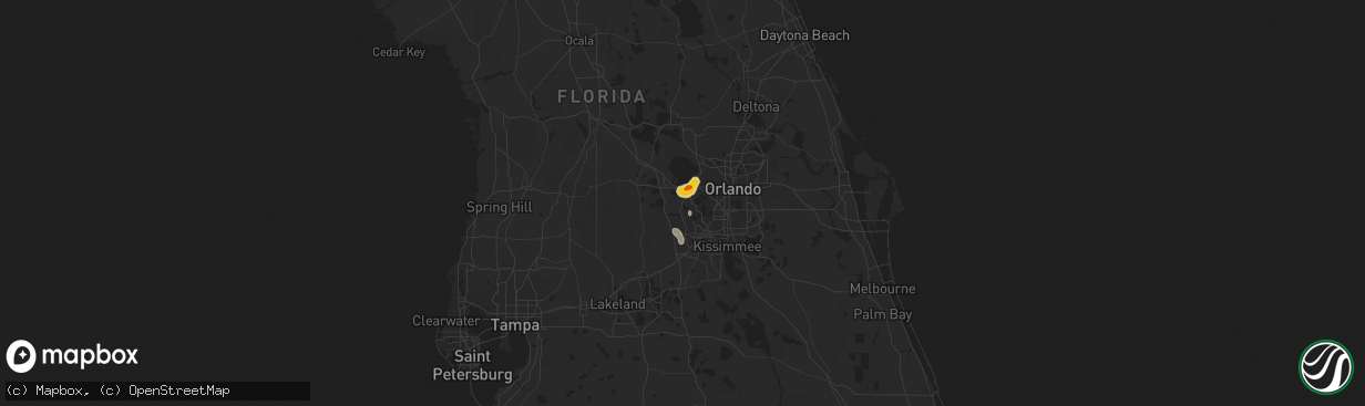 Hail map in Winter Garden, FL on July 19, 2019