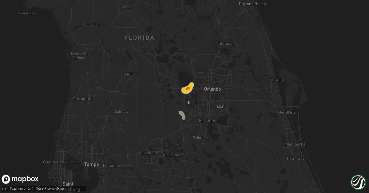 Hail map in Winter Garden, FL on July 19, 2019
