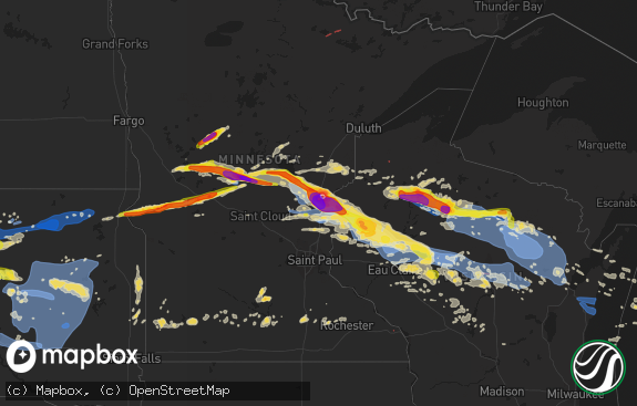 Hail map preview on 07-19-2019