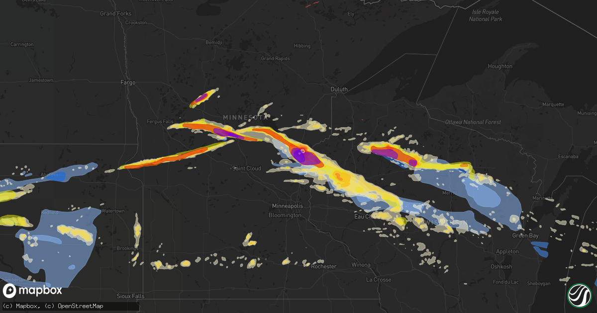Hail map on July 19, 2019