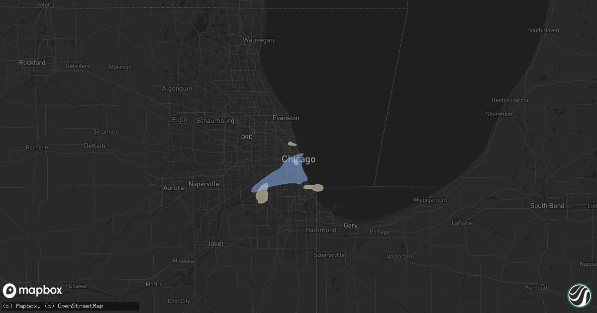 Hail map in Chicago, IL on July 19, 2020