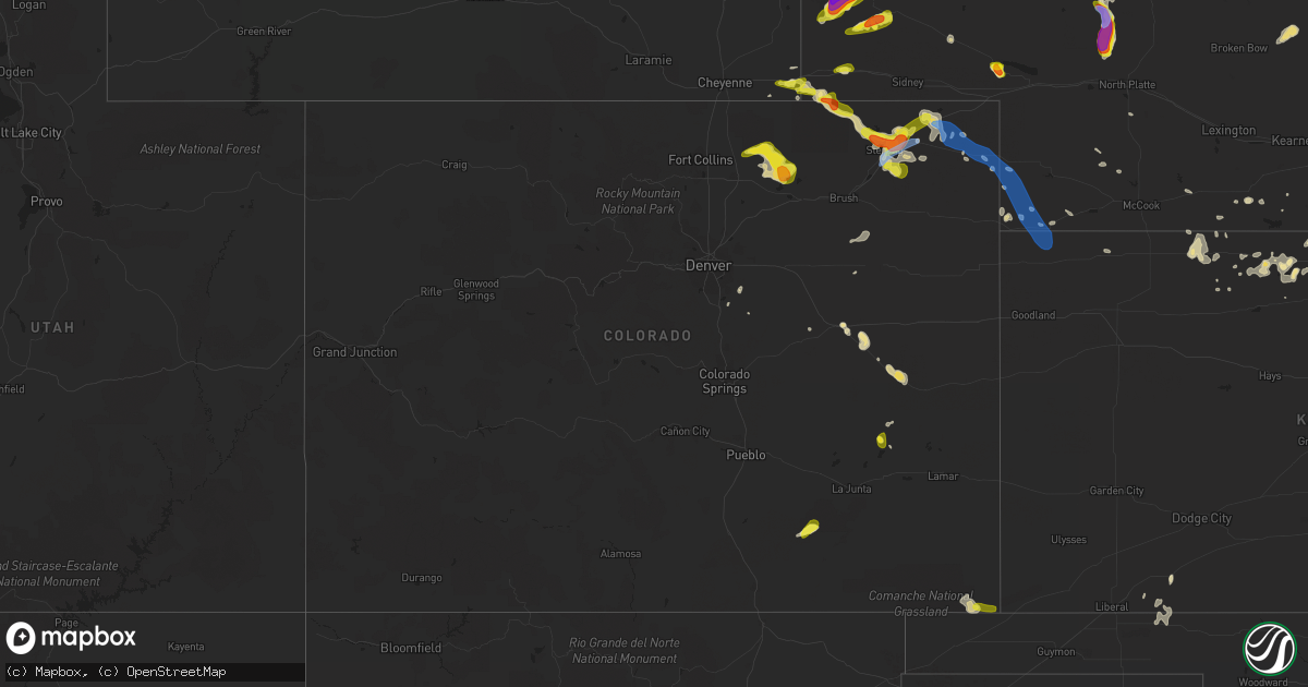 Hail map in Colorado on July 19, 2020