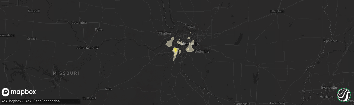 Hail map in Fenton, MO on July 19, 2020