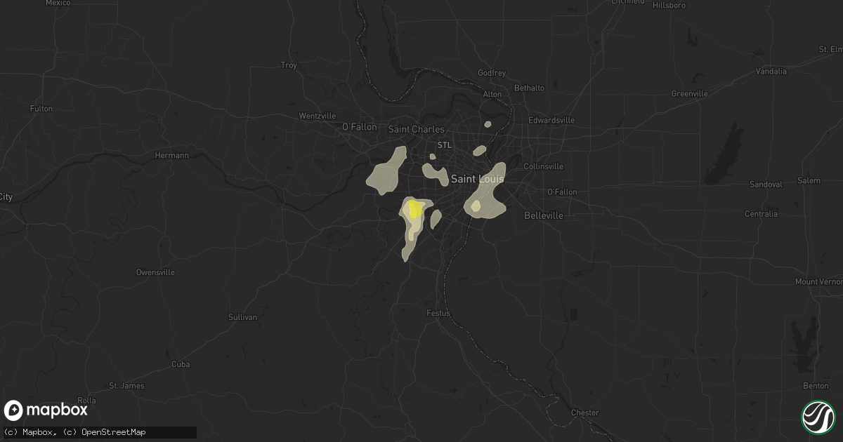 Hail map in Fenton, MO on July 19, 2020