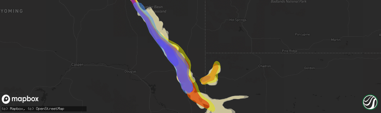 Hail map in Lusk, WY on July 19, 2020