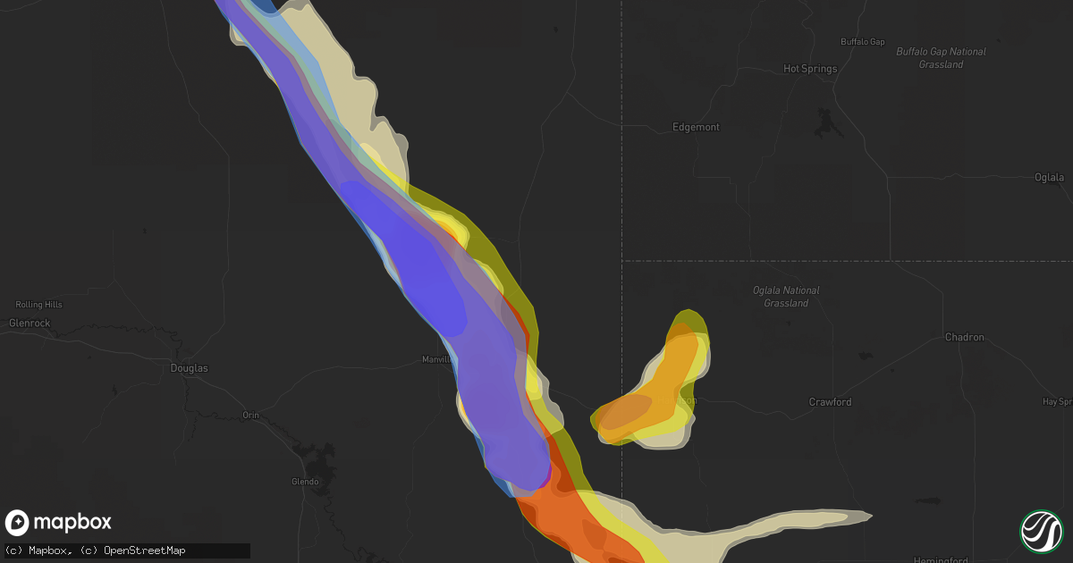 Hail map in Lusk, WY on July 19, 2020