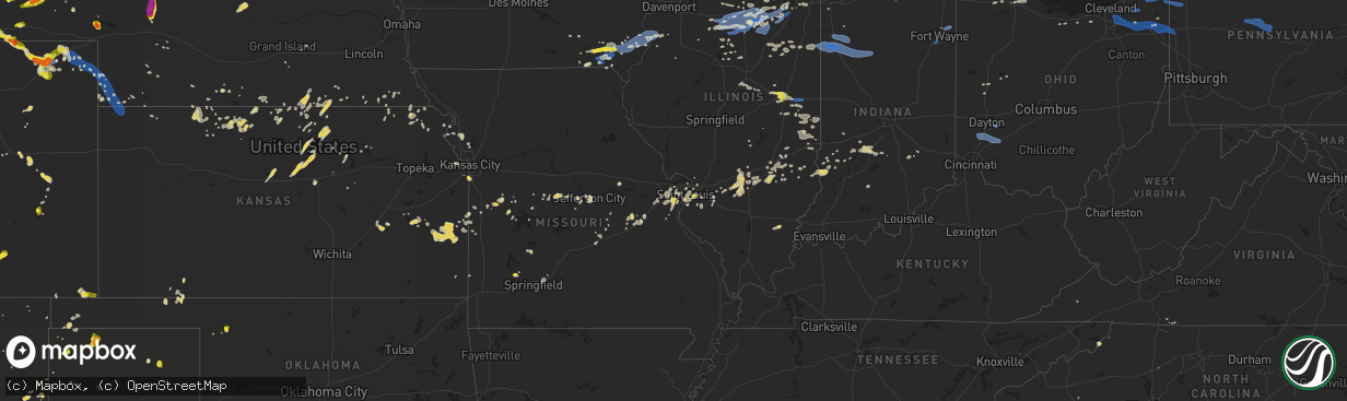 Hail map on July 19, 2020