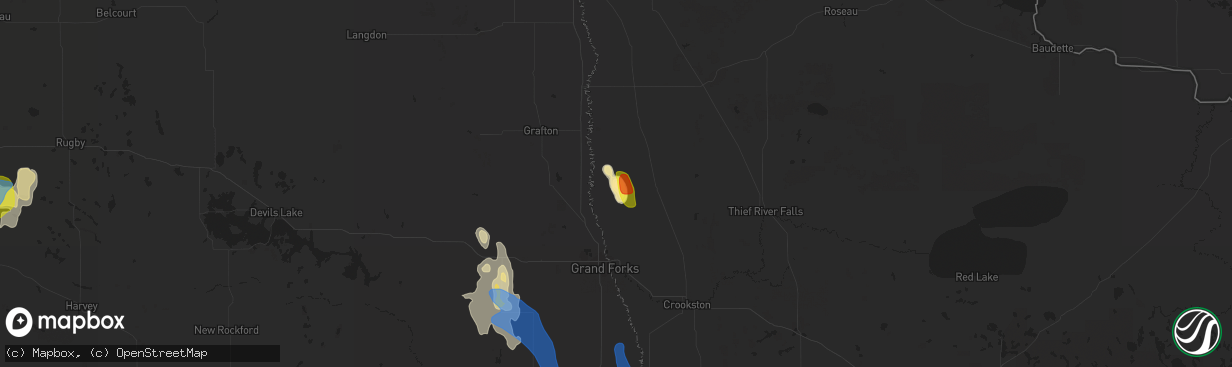 Hail map in Alvarado, MN on July 19, 2021