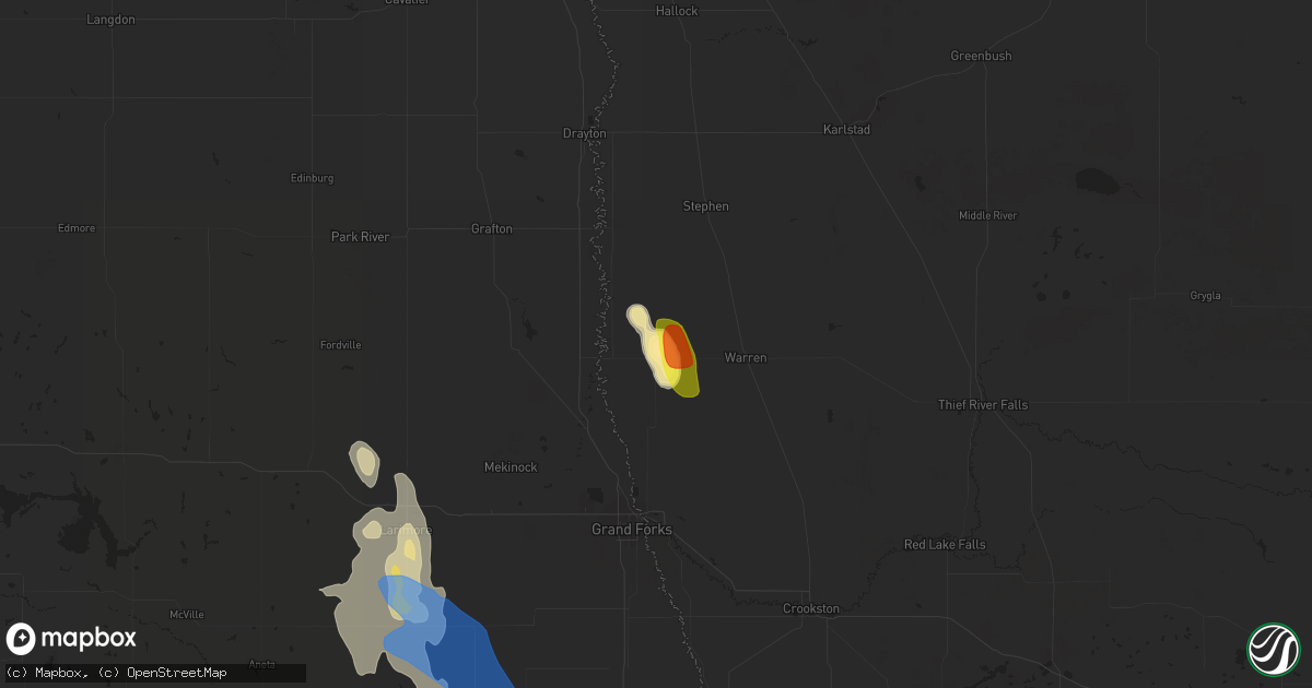 Hail map in Alvarado, MN on July 19, 2021