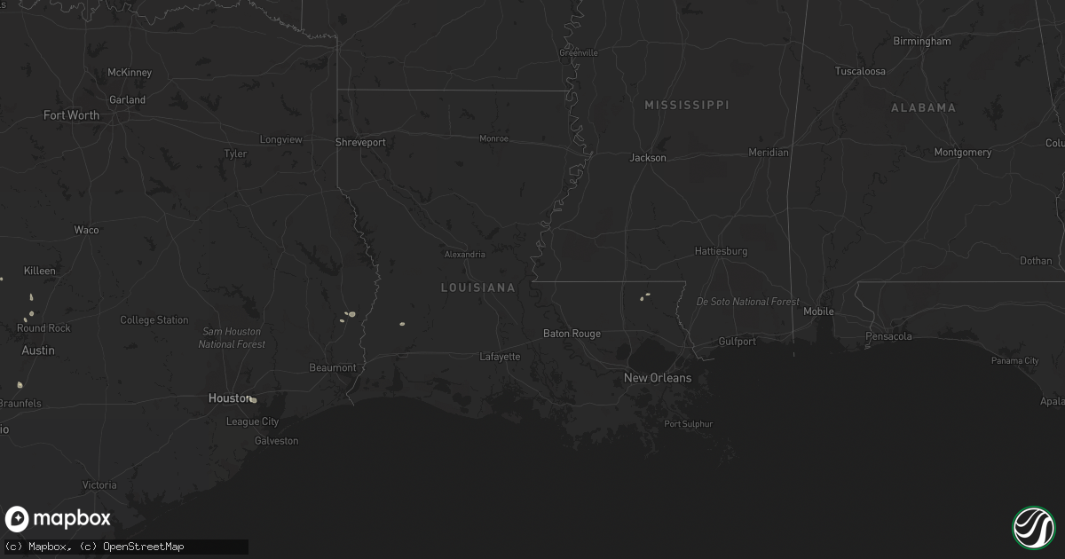 Hail map in Louisiana on July 19, 2021