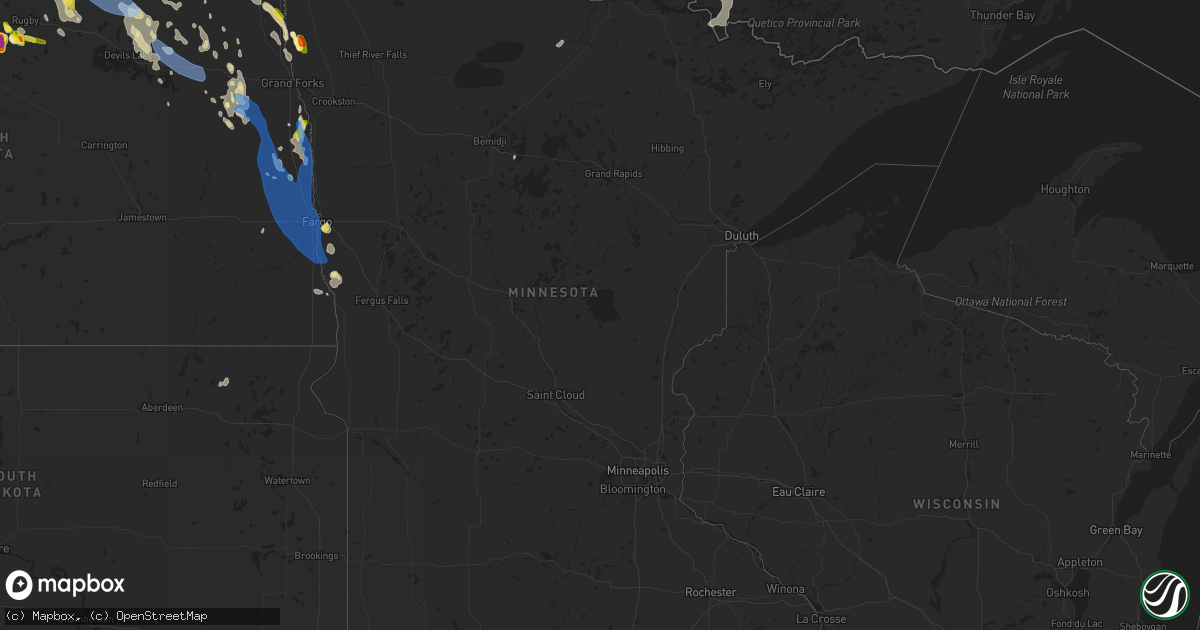 Hail map in Minnesota on July 19, 2021