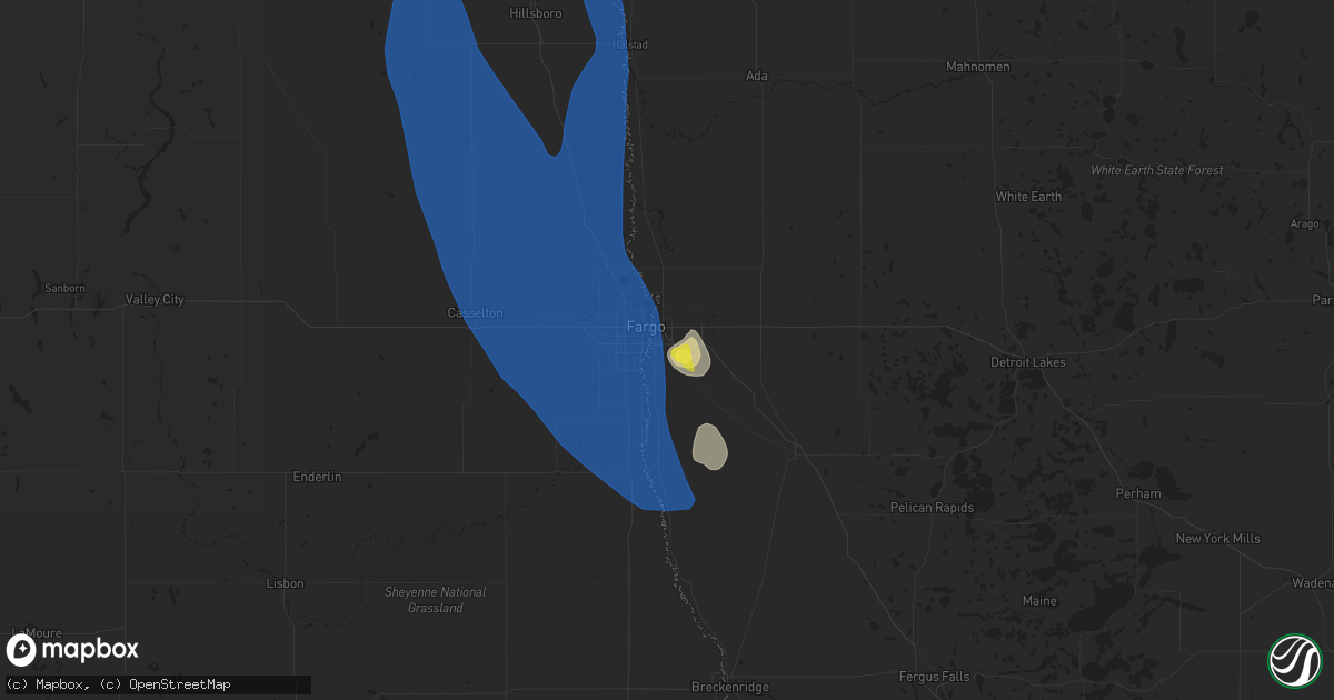 Hail map in Moorhead, MN on July 19, 2021