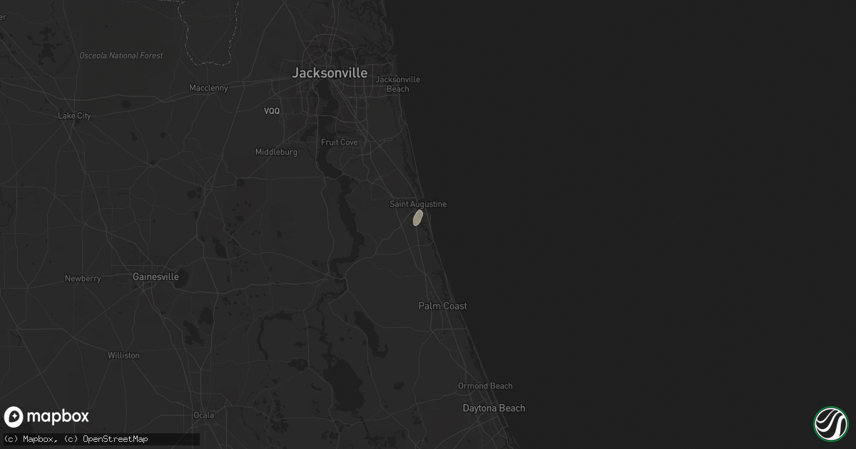 Hail map in Saint Augustine, FL on July 19, 2021