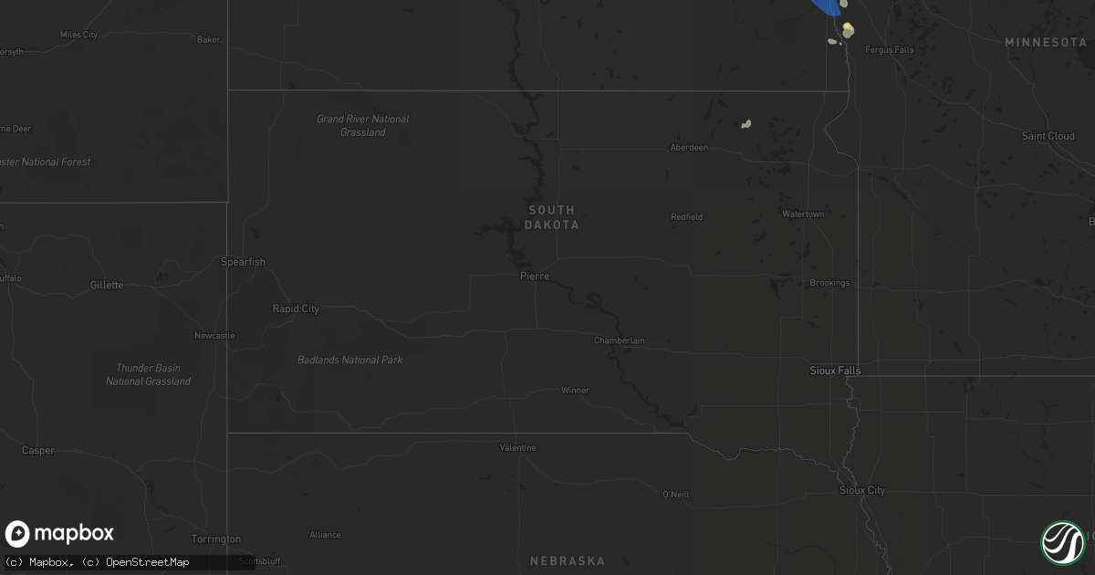 Hail map in South Dakota on July 19, 2021