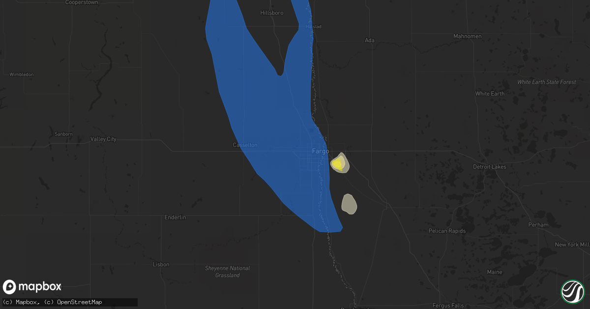 Hail map in West Fargo, ND on July 19, 2021