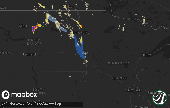 Hail map preview on 07-19-2021