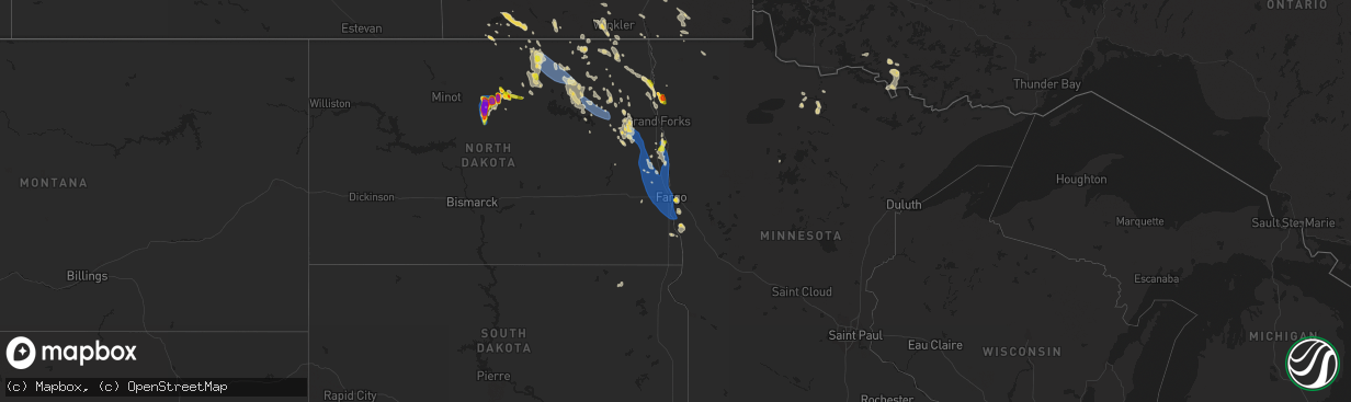 Hail map on July 19, 2021