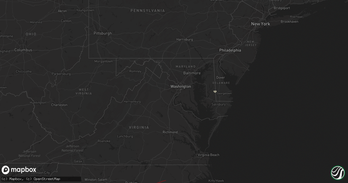 Hail map in Delaware on July 19, 2023