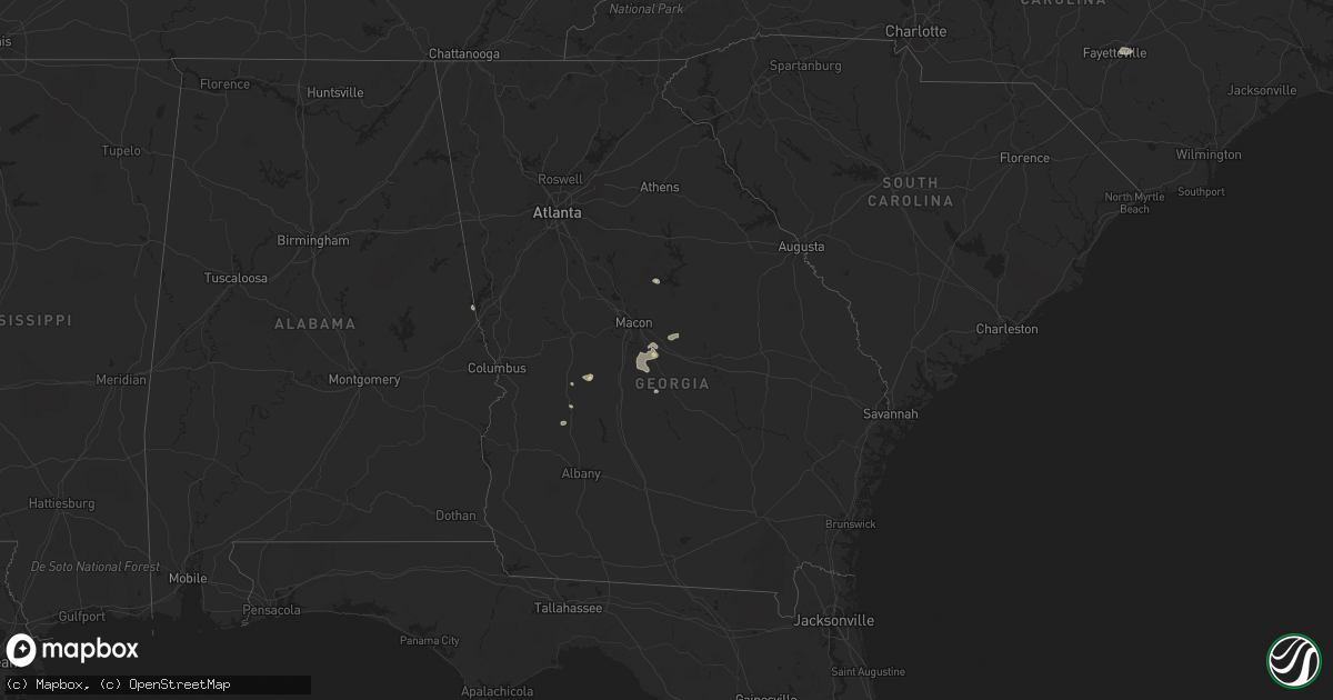 Hail map in Georgia on July 19, 2023