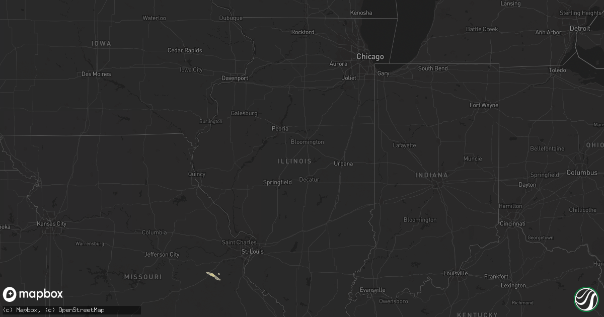 Hail map in Illinois on July 19, 2023