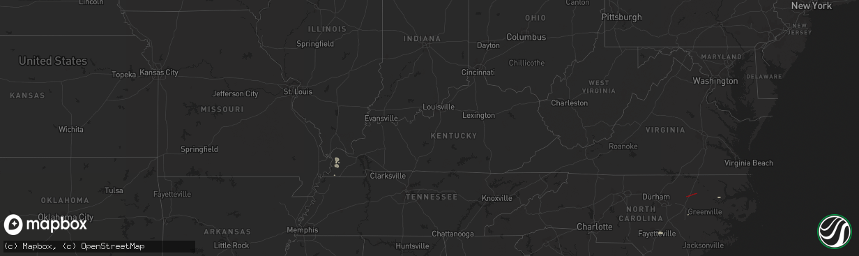 Hail map in Kentucky on July 19, 2023